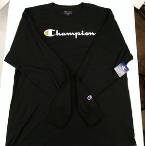 NWT Champion Men's Long Sleeve Script T-shirt XXL